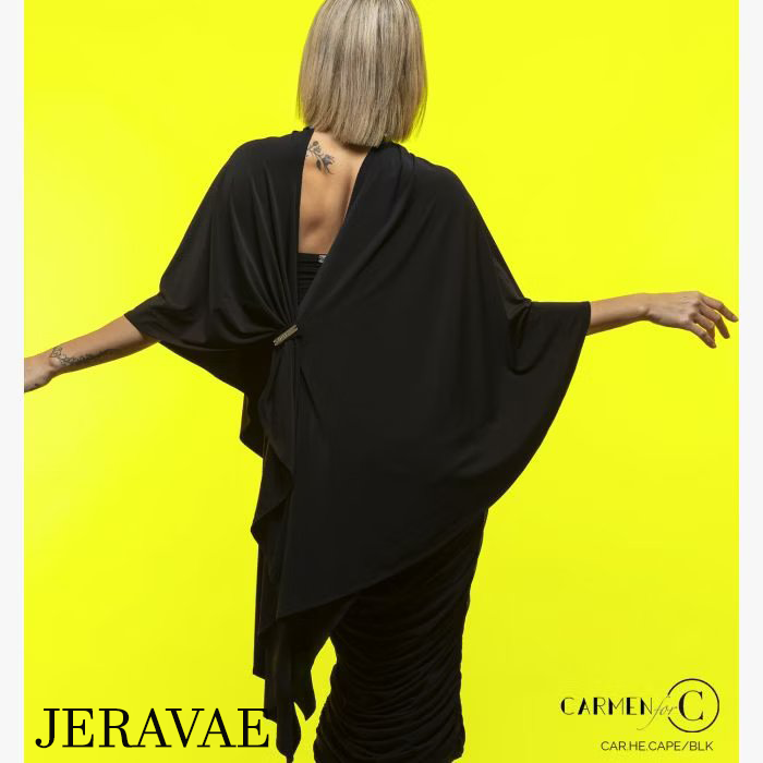 Versatile draping cape dance accessory in black from Chrisanne Clover