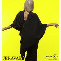 Chrisanne Clover Hedy Black Draping Cape Accessory with Multiple Ways to Wear Pra937 in Stock