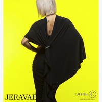 Chrisanne Clover Hedy Black Draping Cape Accessory with Multiple Ways to Wear Pra937 in Stock