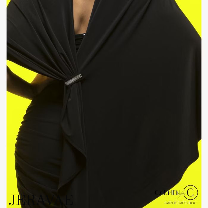 Black draping cape accessory for dance