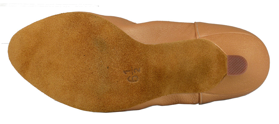 Suede sole on women's ballroom shoe