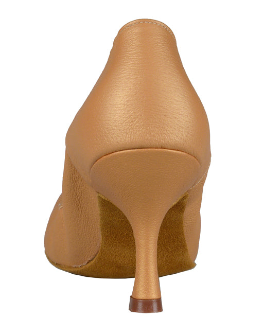 Heel view of women's ballroom shoe