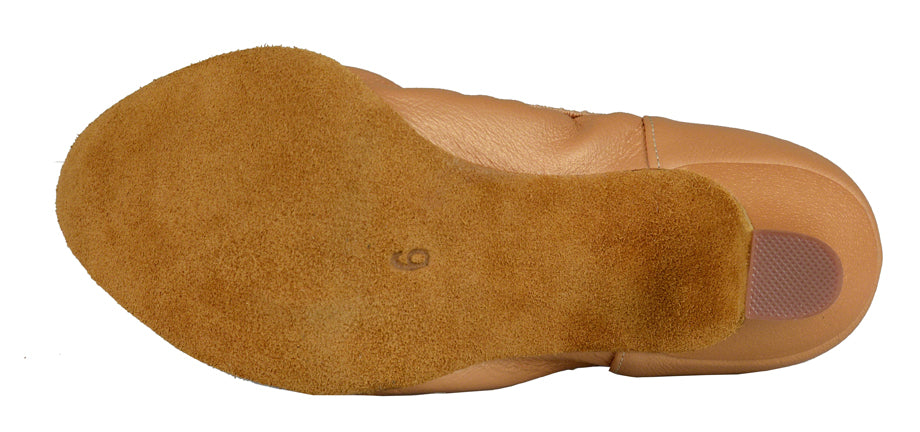 Suede sole on ladies' dance shoe