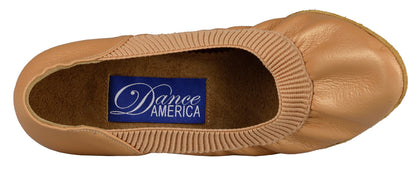 Dance America Ladies Practice Smooth Shoe with Comfortable Elasticized Leather Helena