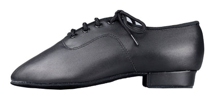 Black leather ballroom shoe for boys