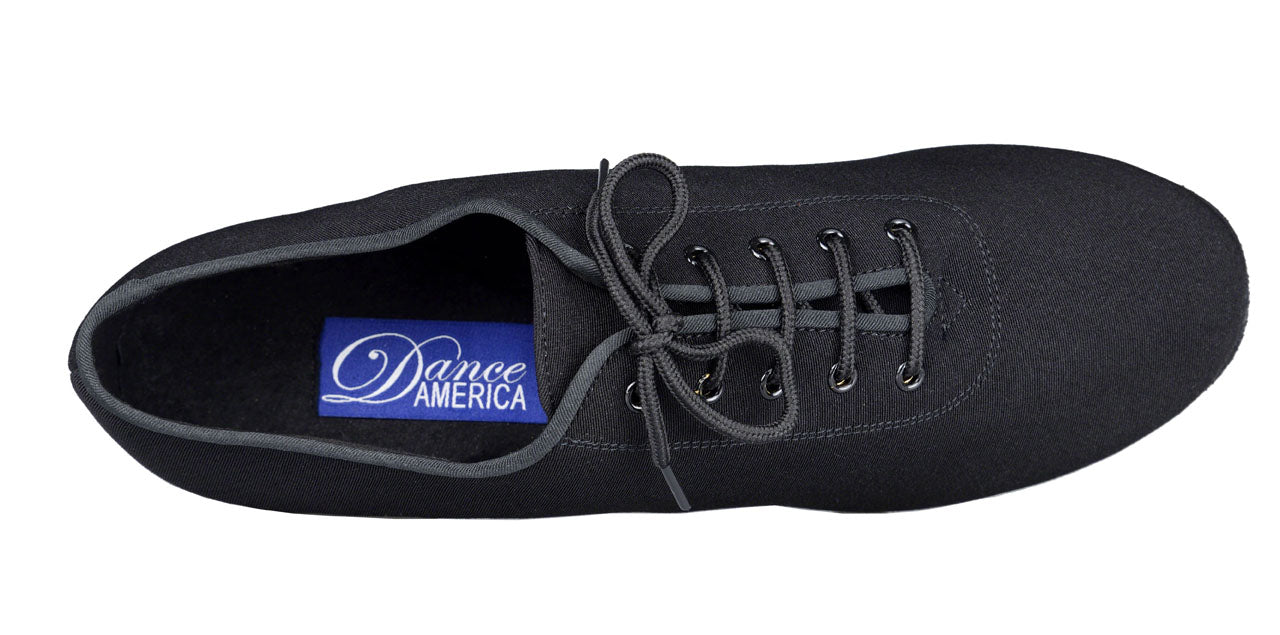 Men's black canvas Latin dance shoe