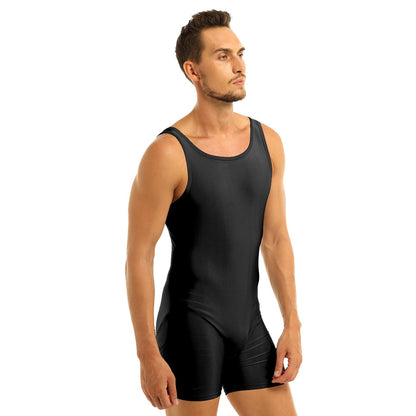 Adam Ballet Dance Shimmer Lycra Unitard Shorts for Men and Older Boys.  Available in Black, Navy and Gray