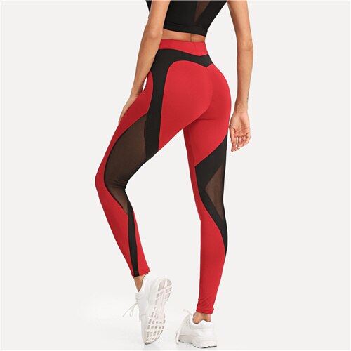 Red and black ladies' leggings