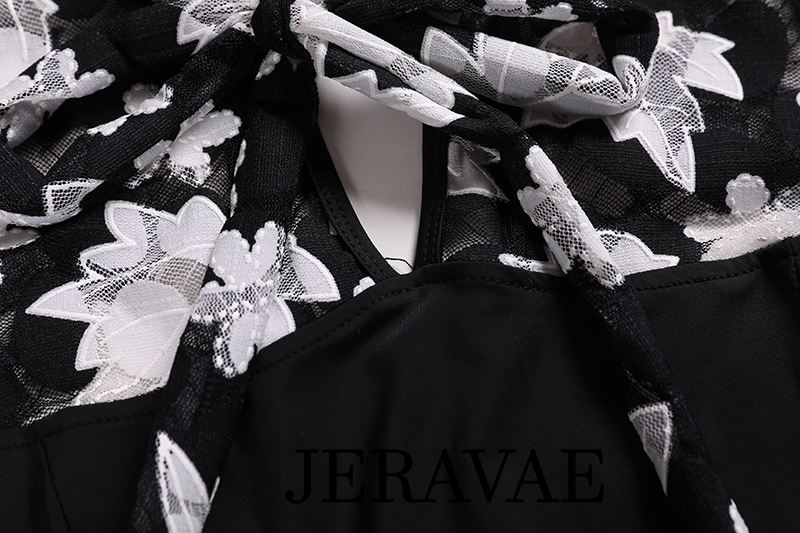 Black and white floral mesh