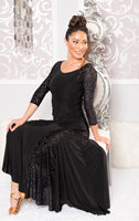 Long Velvet Mermaid Ballroom Practice Skirt by Dance America S211
